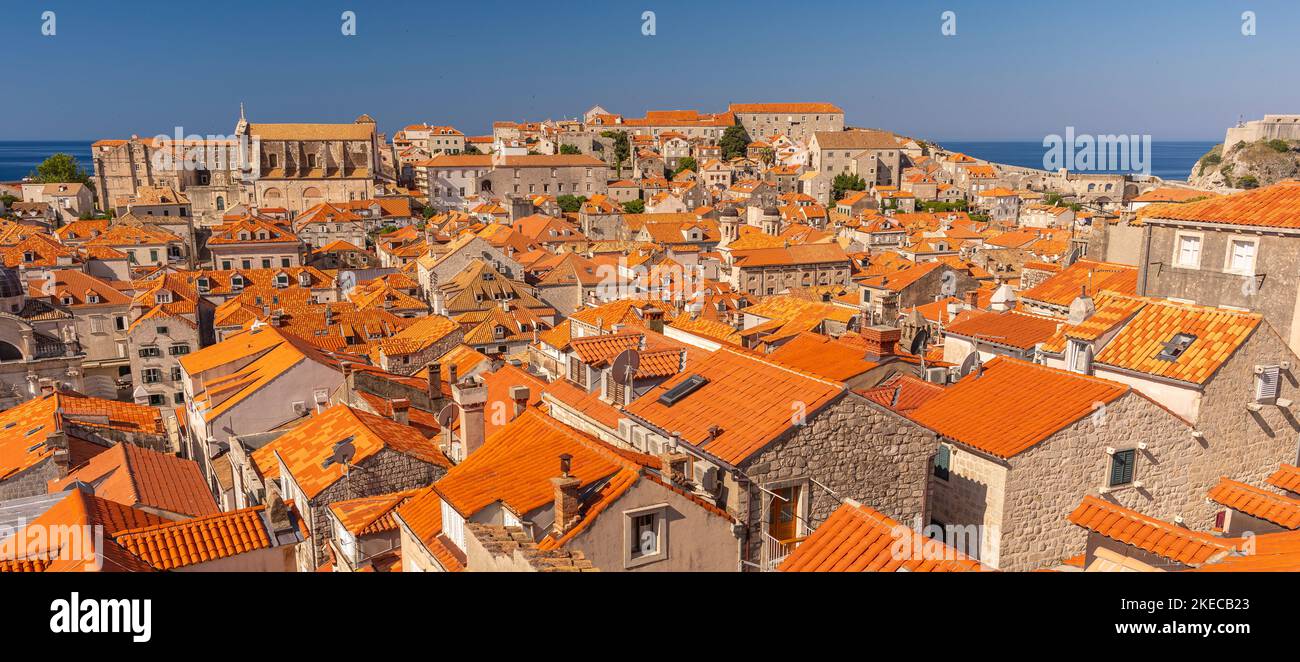 DUBROVNIK, CROAZIA, EUROPA - la città fortificata di Dubrovnik sulla costa della Dalmazione. Foto Stock