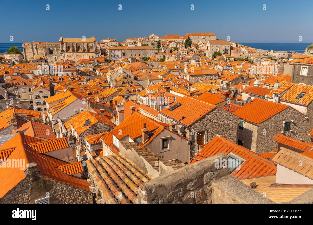 DUBROVNIK, CROAZIA, EUROPA - la città fortificata di Dubrovnik sulla costa della Dalmazione. Foto Stock