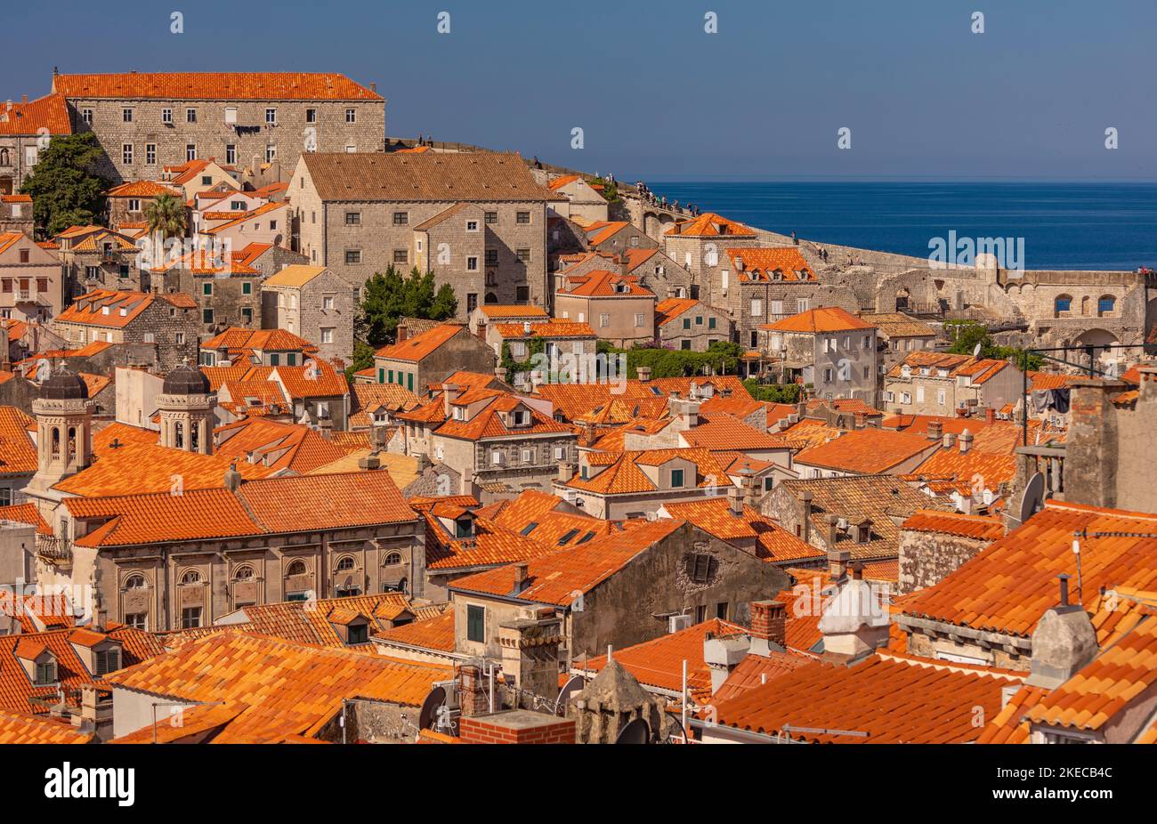 DUBROVNIK, CROAZIA, EUROPA - la città fortificata di Dubrovnik sulla costa della Dalmazione. Foto Stock