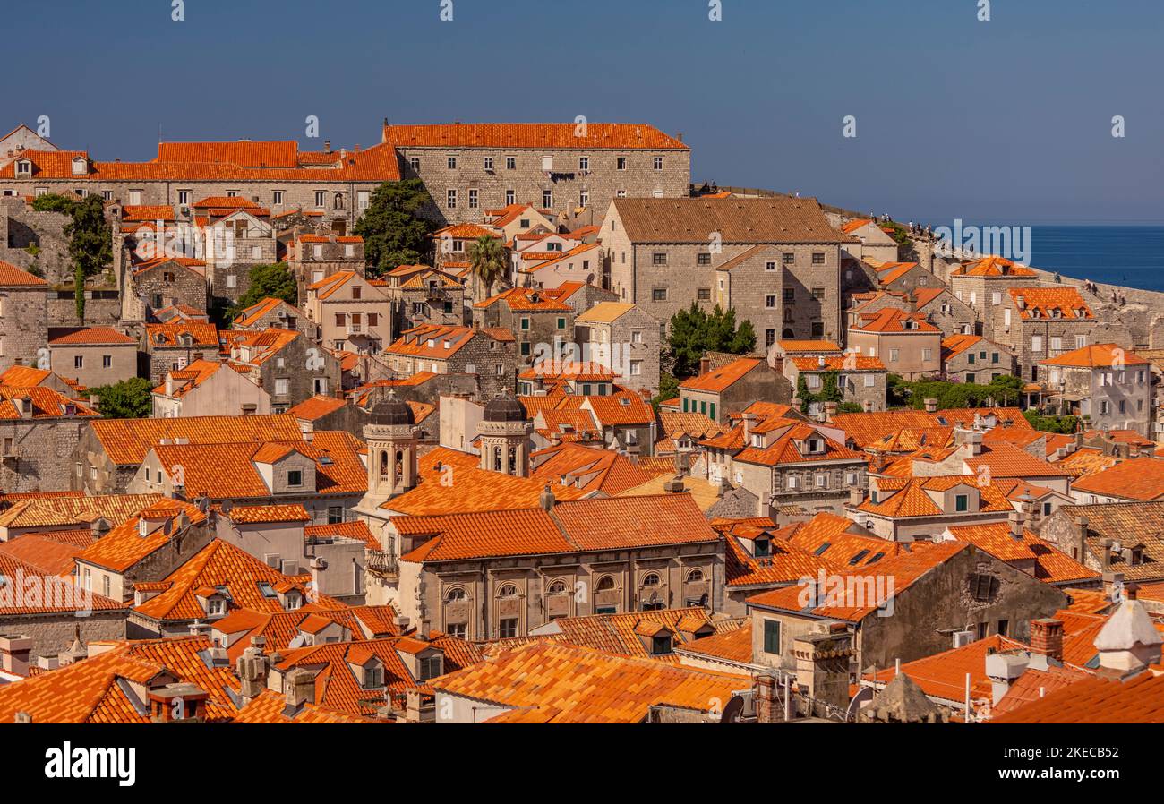 DUBROVNIK, CROAZIA, EUROPA - la città fortificata di Dubrovnik sulla costa della Dalmazione. Foto Stock