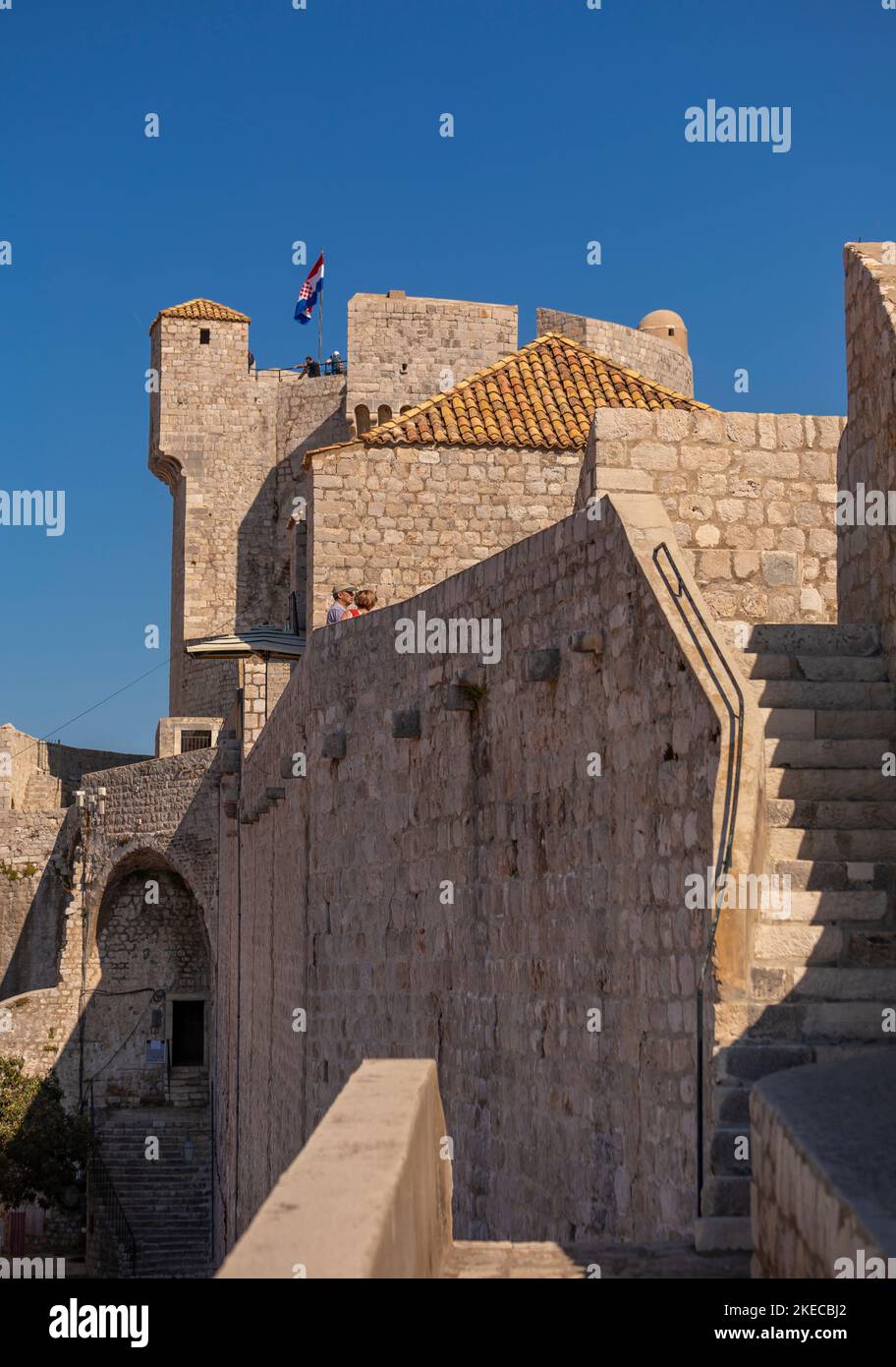 DUBROVNIK, CROAZIA, EUROPA - la città fortificata di Dubrovnik sulla costa della Dalmazione. Foto Stock