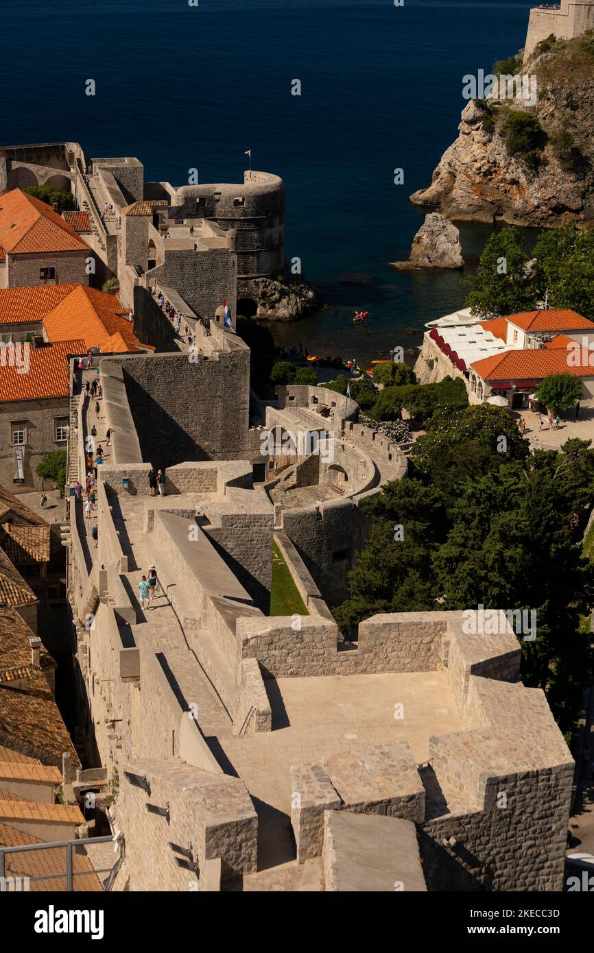 DUBROVNIK, CROAZIA, EUROPA - la città fortificata di Dubrovnik sulla costa della Dalmazione. Foto Stock