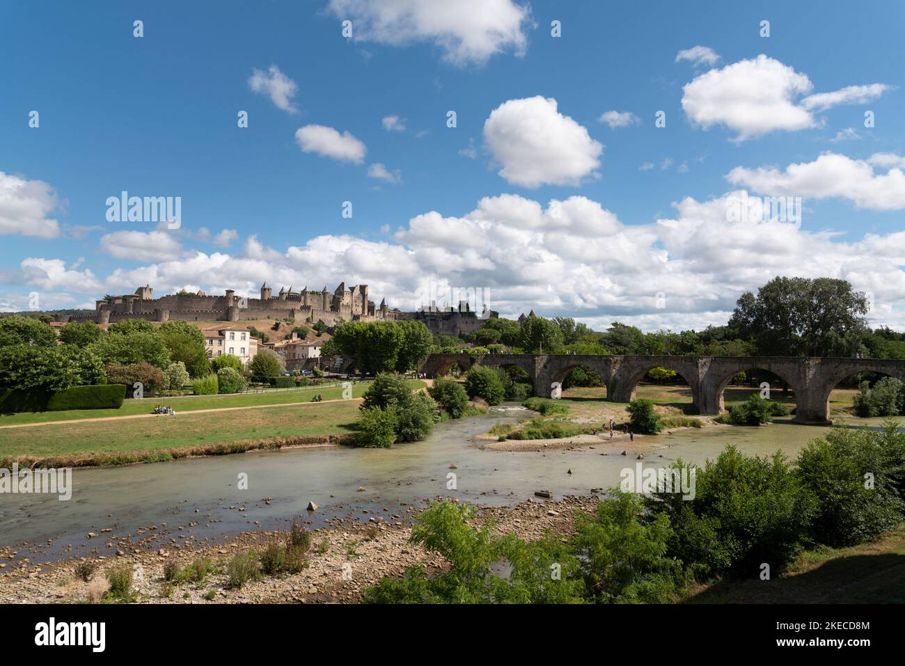 La Cité. Carcassonne. Dep. Aude Occitanie. Francia Foto Stock