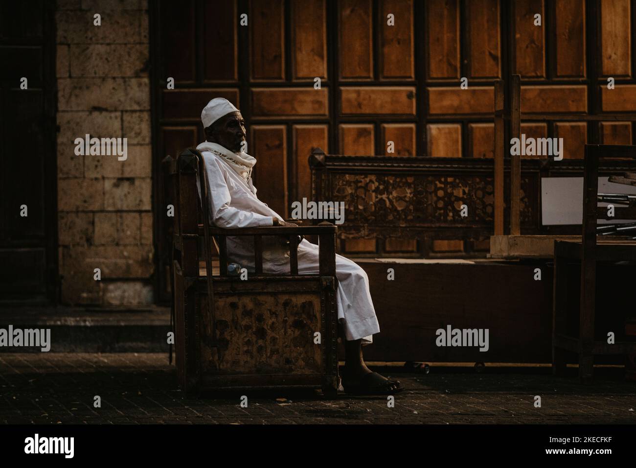 Arabia Saudita, provincia della Mecca, città: Jeddah/Jiddah, senior, presidente, seduta Foto Stock