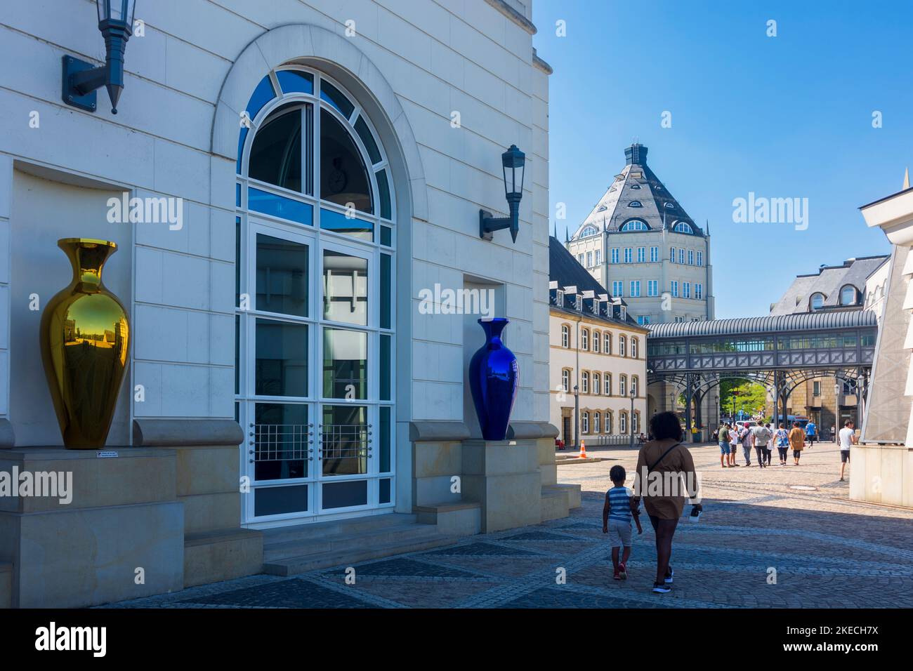 Città di Lussemburgo (Lëtzebuerg / Lussemburgo), Cité judicaire, Plateau St. Esprit (zona giudiziaria, Plateau St. Esprit) nel centro storico, Lussemburgo Foto Stock