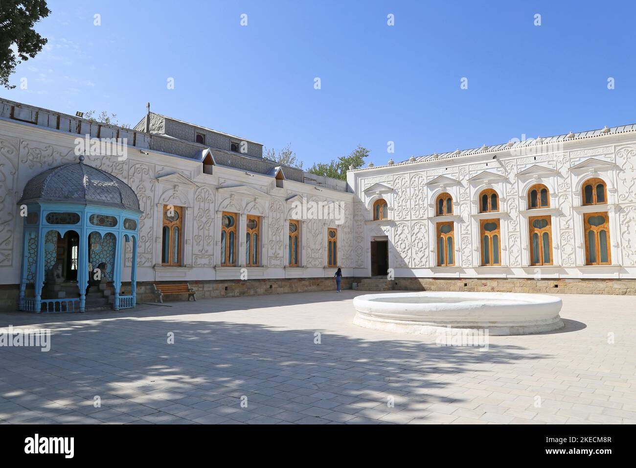 Cortile interno, Sitorai Mokhi Khosa (Palazzo delle Stelle tipo Luna) - l'ultimo Palazzo Estivo di Emir, Bukhara, Provincia di Bukhara, Uzbekistan, Asia Centrale Foto Stock