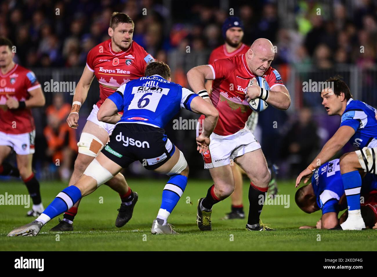 Bath, Somerset, Regno Unito. 11th Nov 2022. Dan Cole of Leicester Tigers - Mandatory by-line: Ashley Crowden - 11/11/2022 - RUGBY - The Recreation Ground - Bath, England - Bath Rugby vs Leicester Tigers - Gallagher Premiership Credit: Ashley Crowden/Alamy Live News Foto Stock