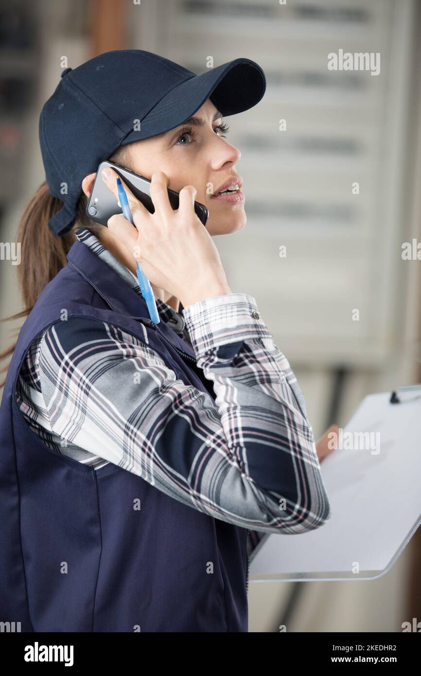 sviluppatore di progetti e addetto alle costruzioni in loco Foto Stock