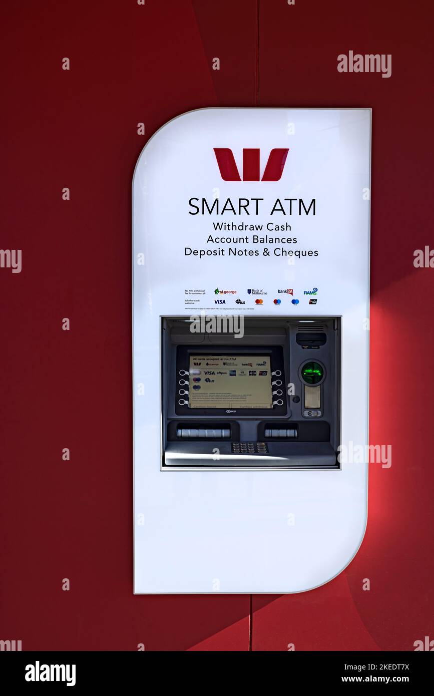 Ballarat Australia / Westpac Bank ATM in Sturt Street Ballarat . Foto Stock