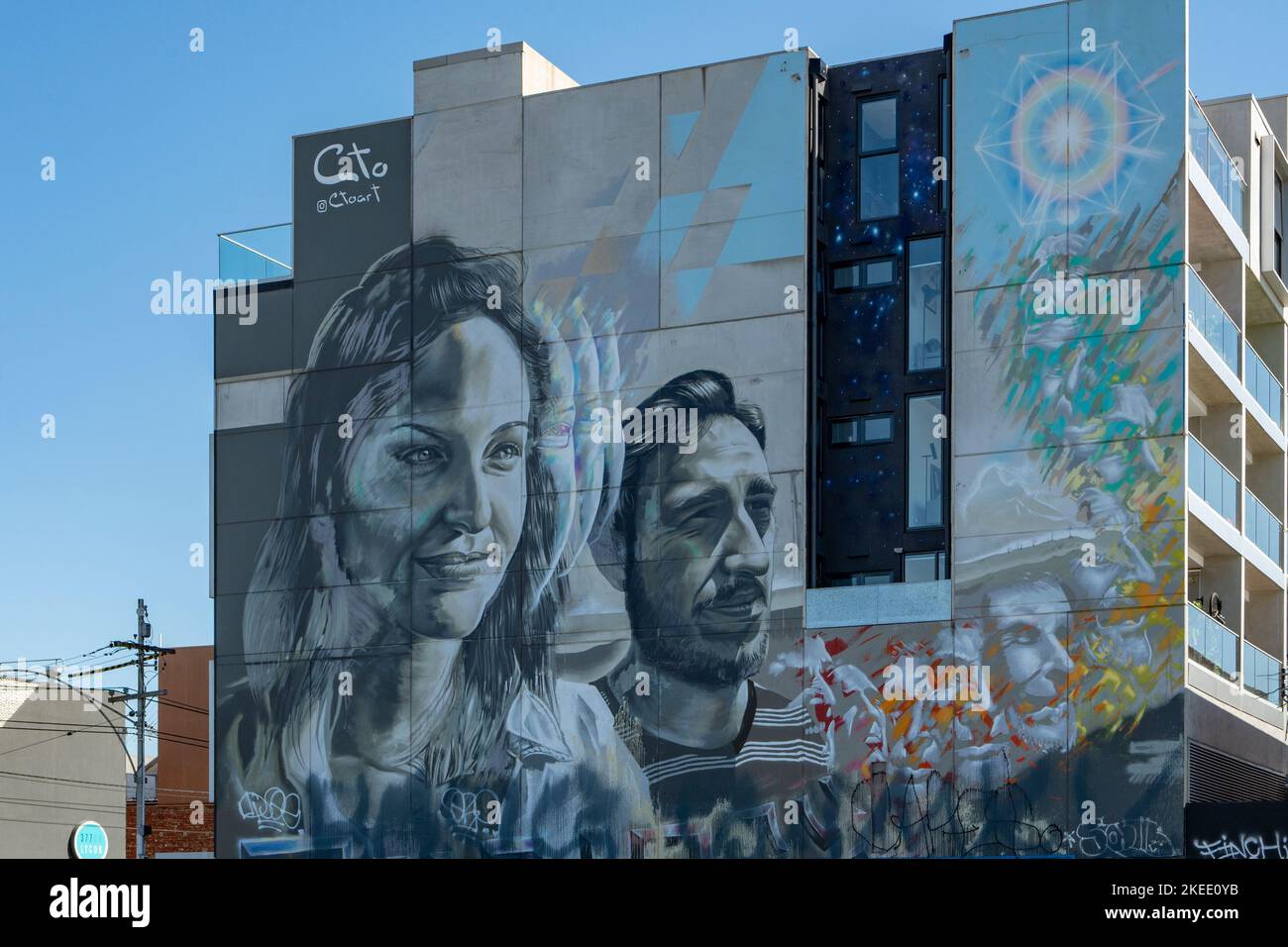 Street Art, Brunswick, Melbourne, Victoria, Australia Foto Stock