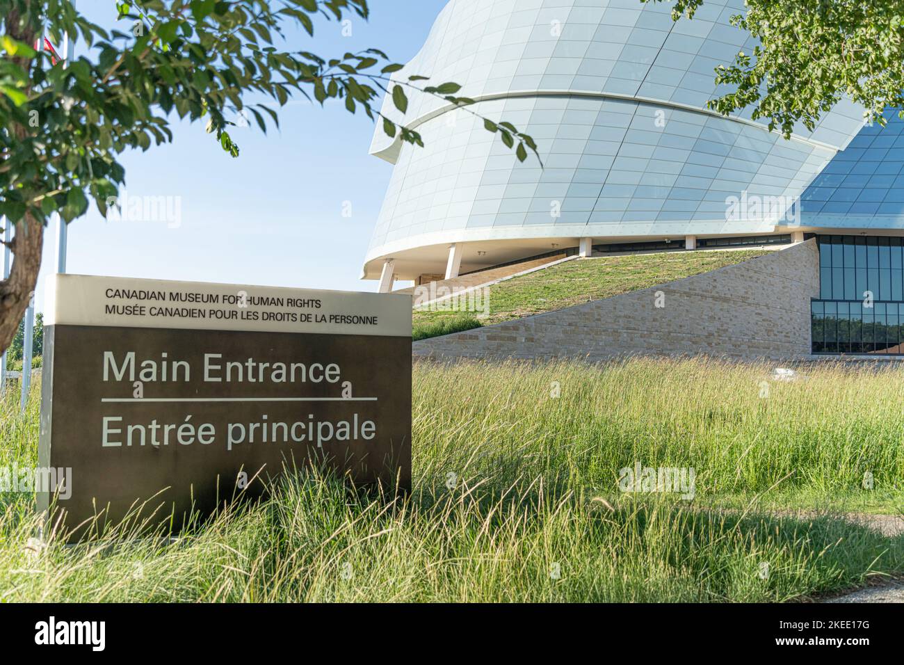 6 2022 agosto - Winnipeg Manitoba Canada - il museo del complesso dei diritti umani Foto Stock