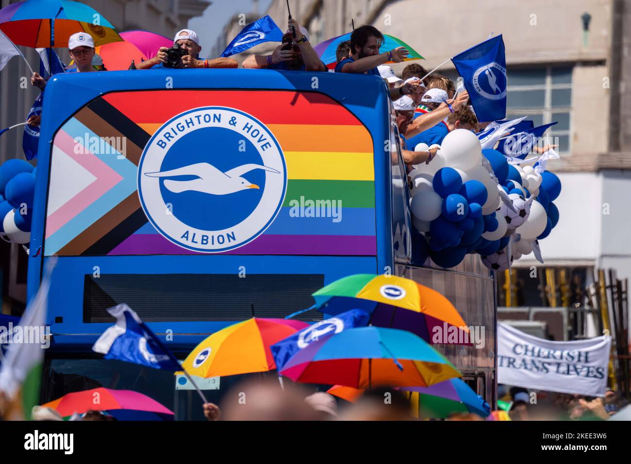 La celebrazione del giorno di orgoglio 2022 di Brighton e Hove Albion. Foto Stock