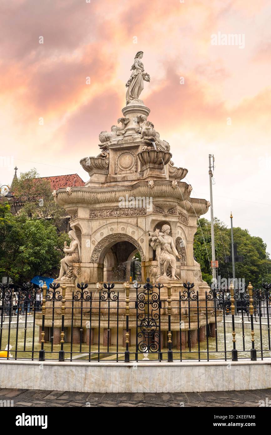 MUMBAI - SET 23: Flora Fountain al Hutatma Chowk di Mumbai il 23 settembre. 2022 in India Foto Stock