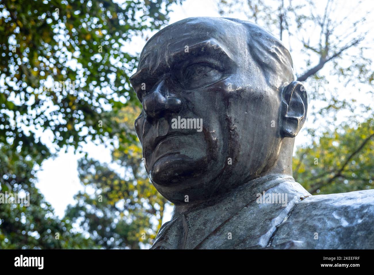 ISTANBUL - OTT 15: Busto di Mustafa Kemal Ataturk al parco Gulhane di Istanbul il 15 ottobre. 2021 in Turchia Foto Stock