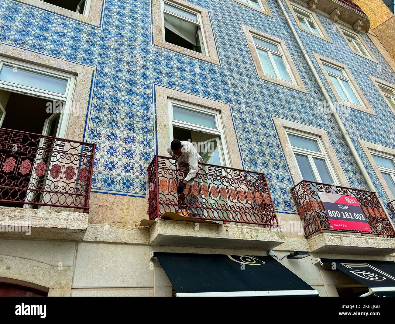 Lisbona, Portogallo, cantieri edili, progetti di riabilitazione, edifici, Architettura nel centro città Foto Stock