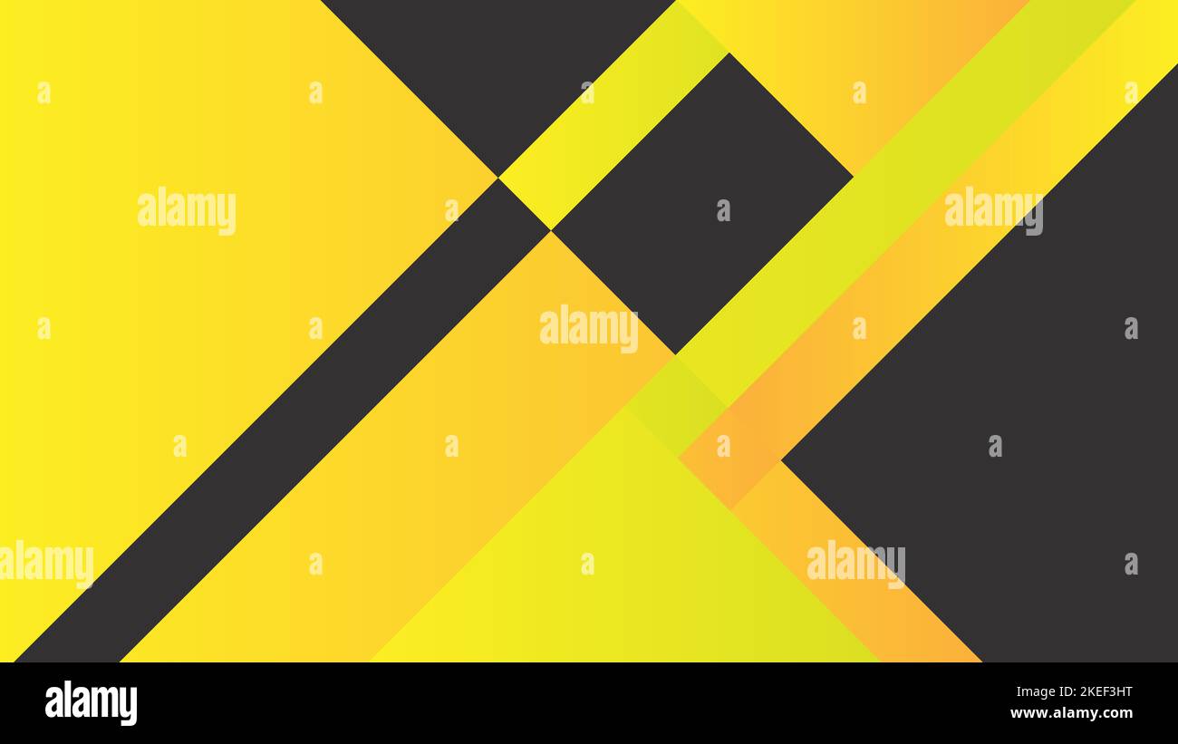 Sfondo e sfondo nero e giallo astratto del desktop Foto Stock