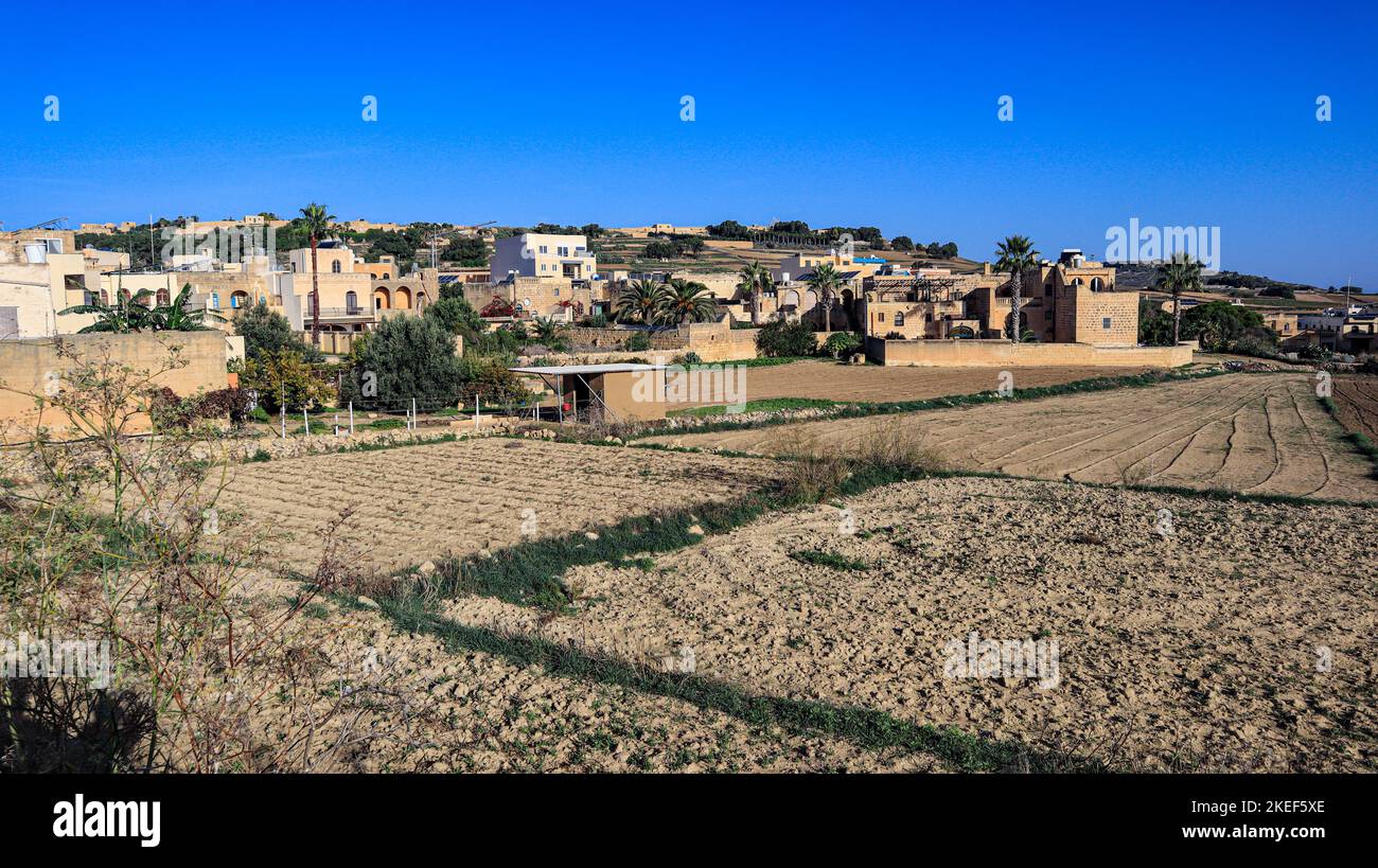 Santa Lucija, sull'isola mediterranea di Gozo, nell'arcipelago maltese. Foto Stock