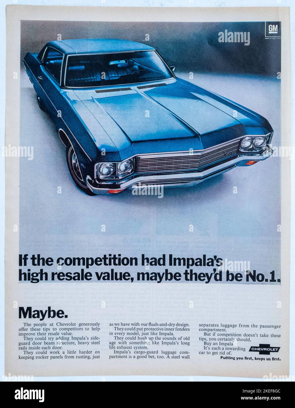 Vintage 10 Febbraio 1970 'Look' Magazine Advert, USA Foto Stock