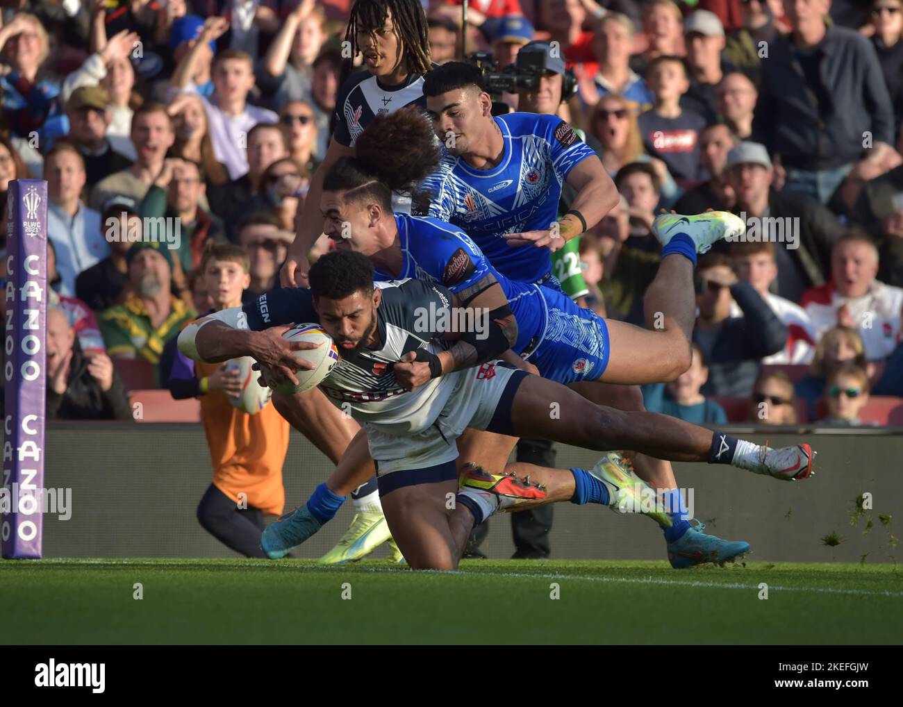 Londra, Regno Unito. 12th Nov 2022. Campionato del mondo di Rugby 2021 semifinale tra Inghilterra e Samoa agli Emirates, Arsenal, Londra, Regno Unito il 12 2022 novembre (Foto di Craig Cresswell/Alamy Live News) Foto Stock