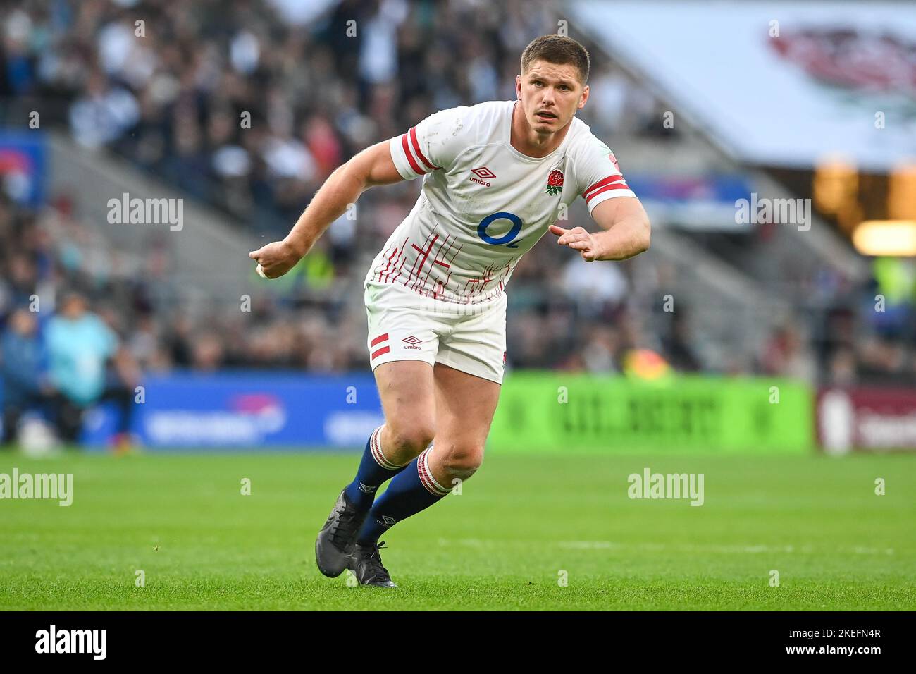 Owen Farrell of England durante l'incontro internazionale autunnale Inghilterra vs Giappone al Twickenham Stadium, Twickenham, Regno Unito, 12th novembre 2022 (Photo by Craig Thomas/News Images) Foto Stock