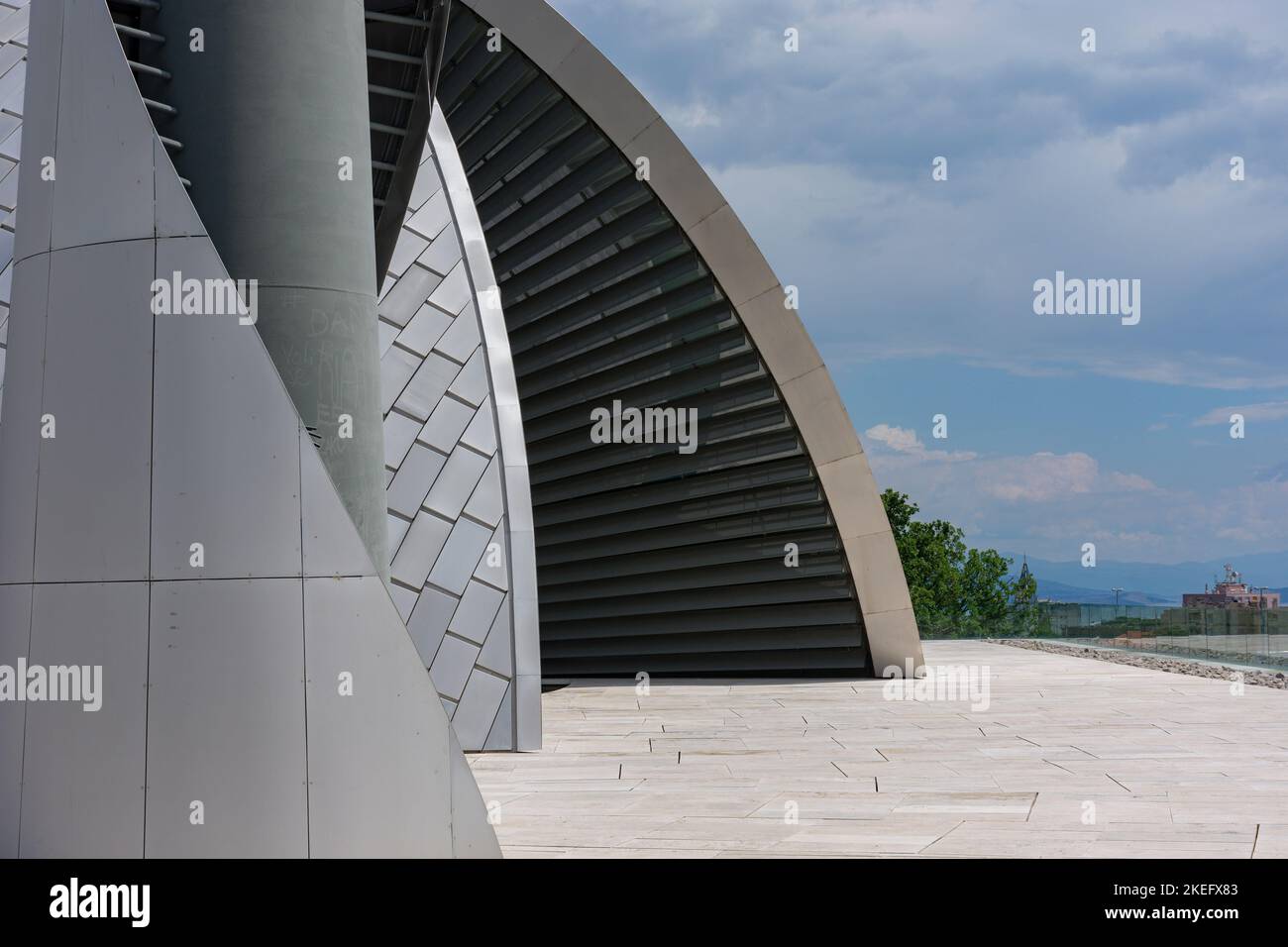 Il Centro Islamico di Rijeka, in un sobborgo di Rijeka, Primorje-Gorski Kotar County, Croazia. La nuova moschea durante le vacanze Eid Foto Stock