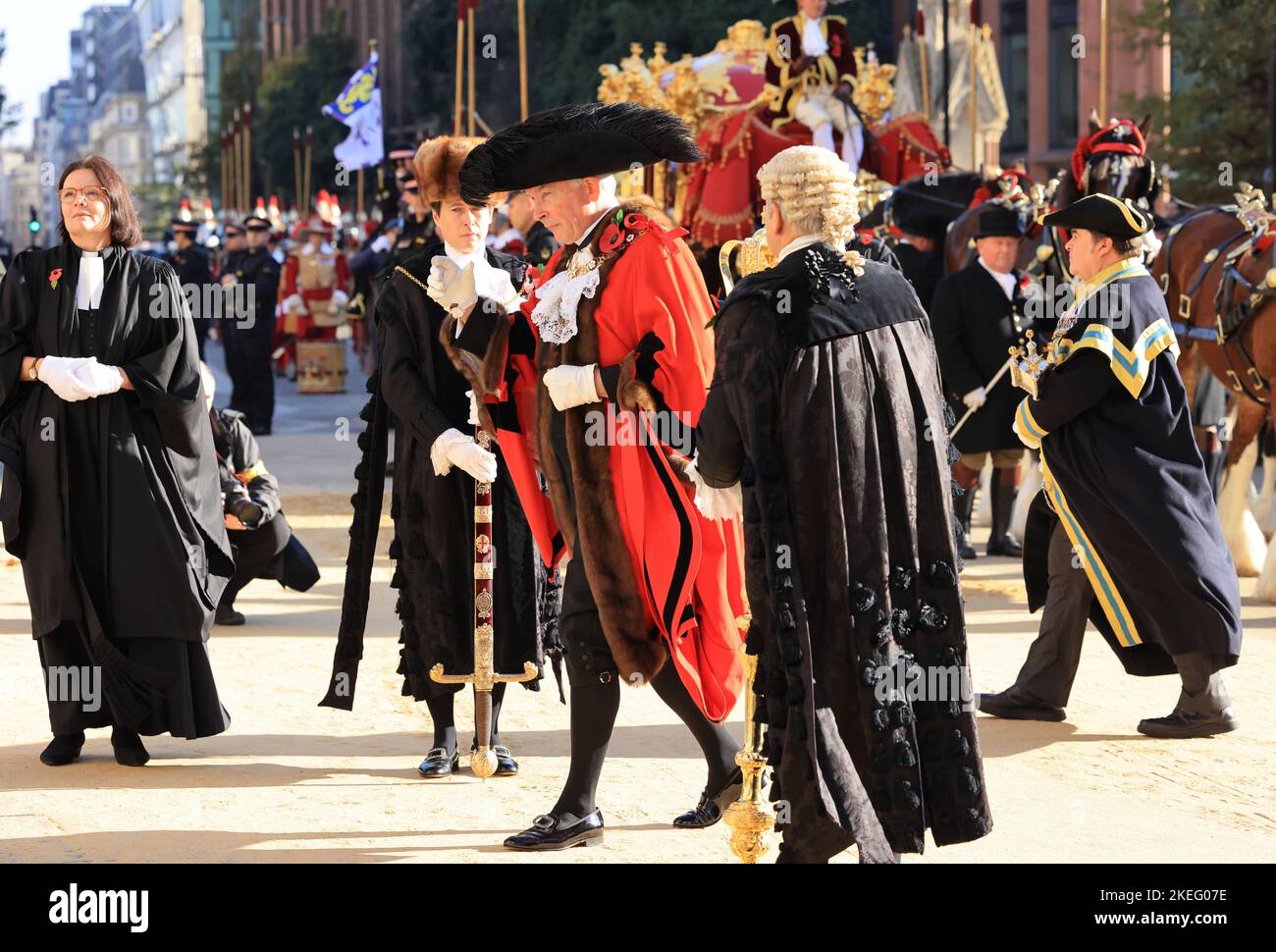 Londra, Regno Unito novembre 12th 2022. C'era un sole glorioso per la sfilata del Lord Mayor's Show nella storica Square Mile. Il nuovo sindaco, Nicholas Lyons, inizia il suo anno in carica. Credit : Monica Wells/Alamy Live News Foto Stock