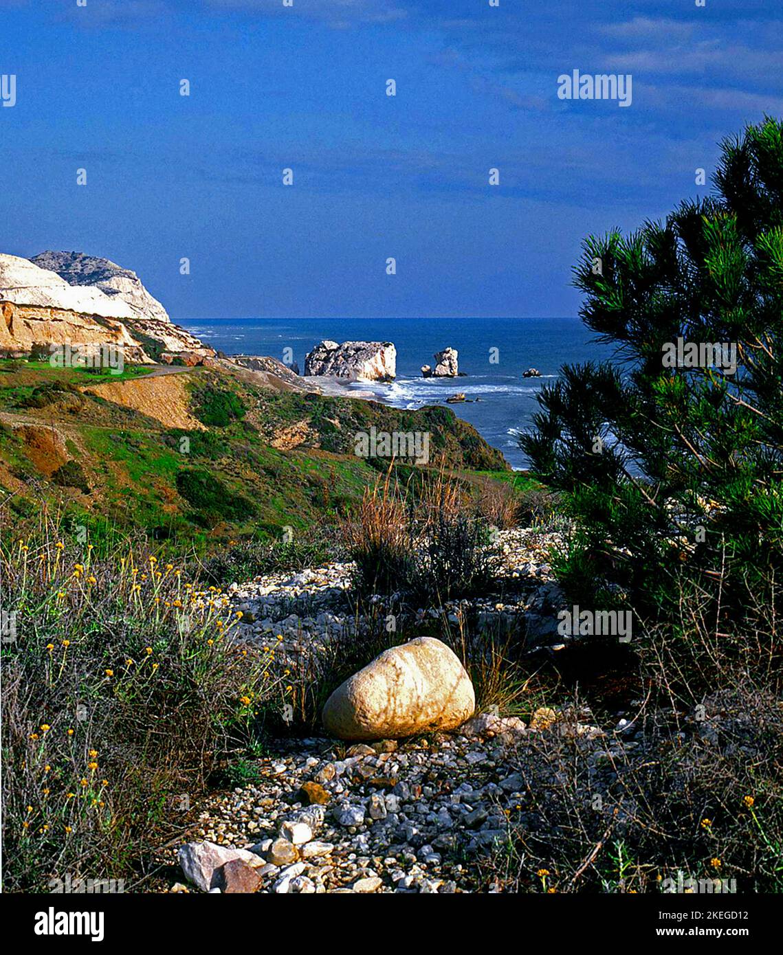 Petra tou Romiou 'Afrodites Rock', Cipro. Foto Stock