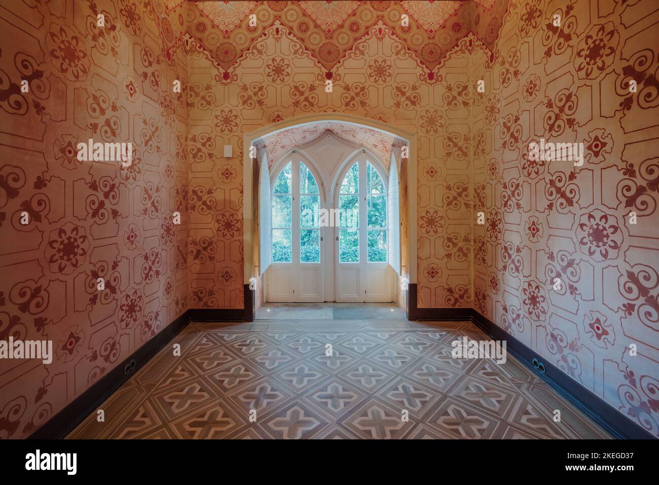 Grande corridoio della contessa di Edla a pena Palace Park - Sintra, Portogallo Foto Stock