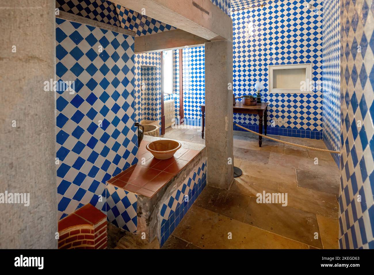 Cucina della contessa di Edla a pena Palace Park - Sintra, Portogallo Foto Stock