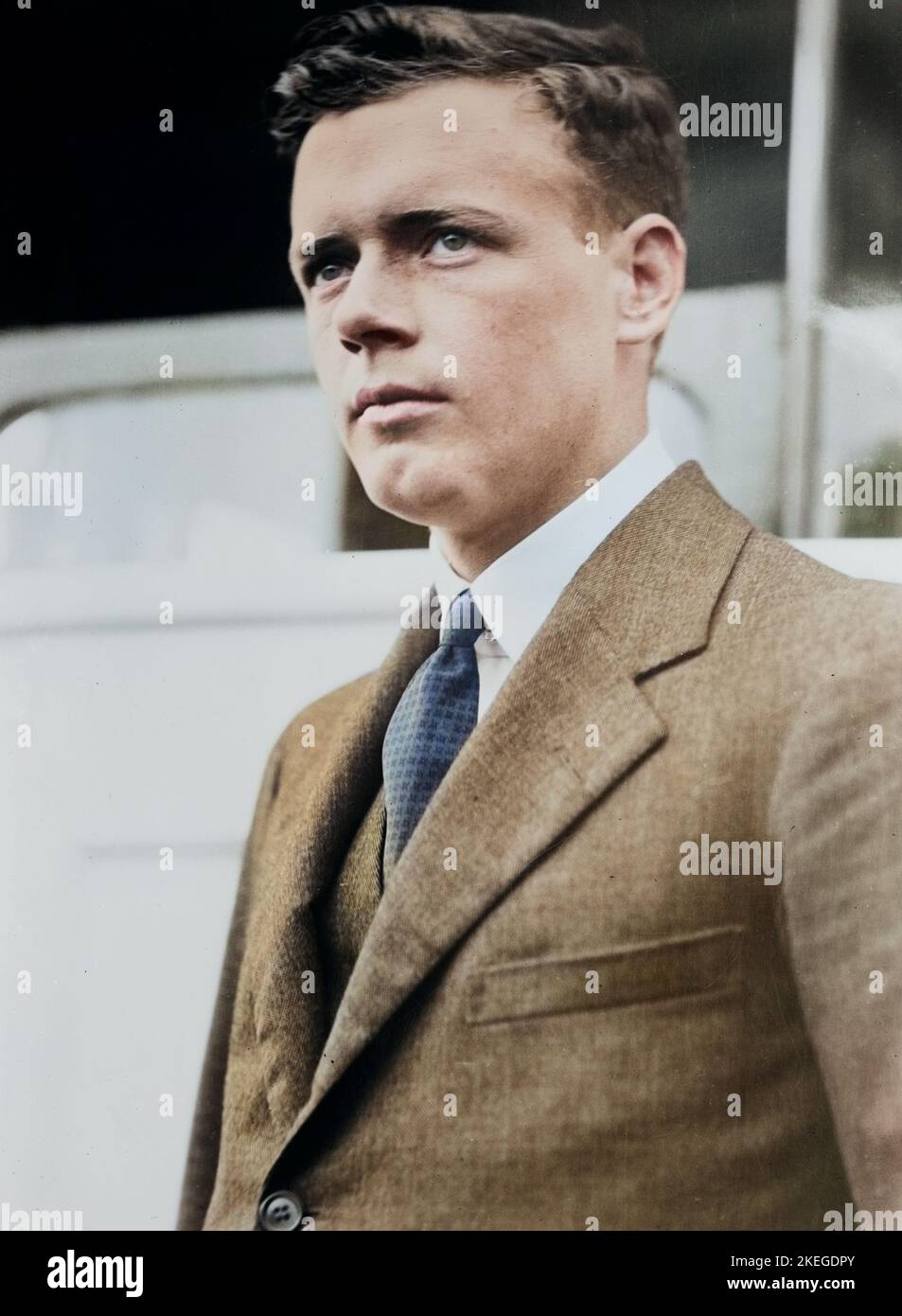 Charles Lindbergh ritratto 1923 - Bains News Servizio foto - colorato Foto Stock