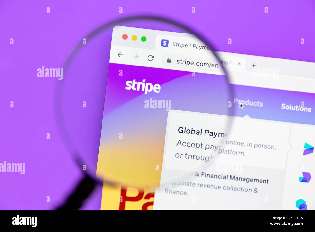 Ostersund, Svezia - Set 28 2022: Sito Web Stripe. Stripe, Inc. È un servizio finanziario irlandese-americano. Foto Stock
