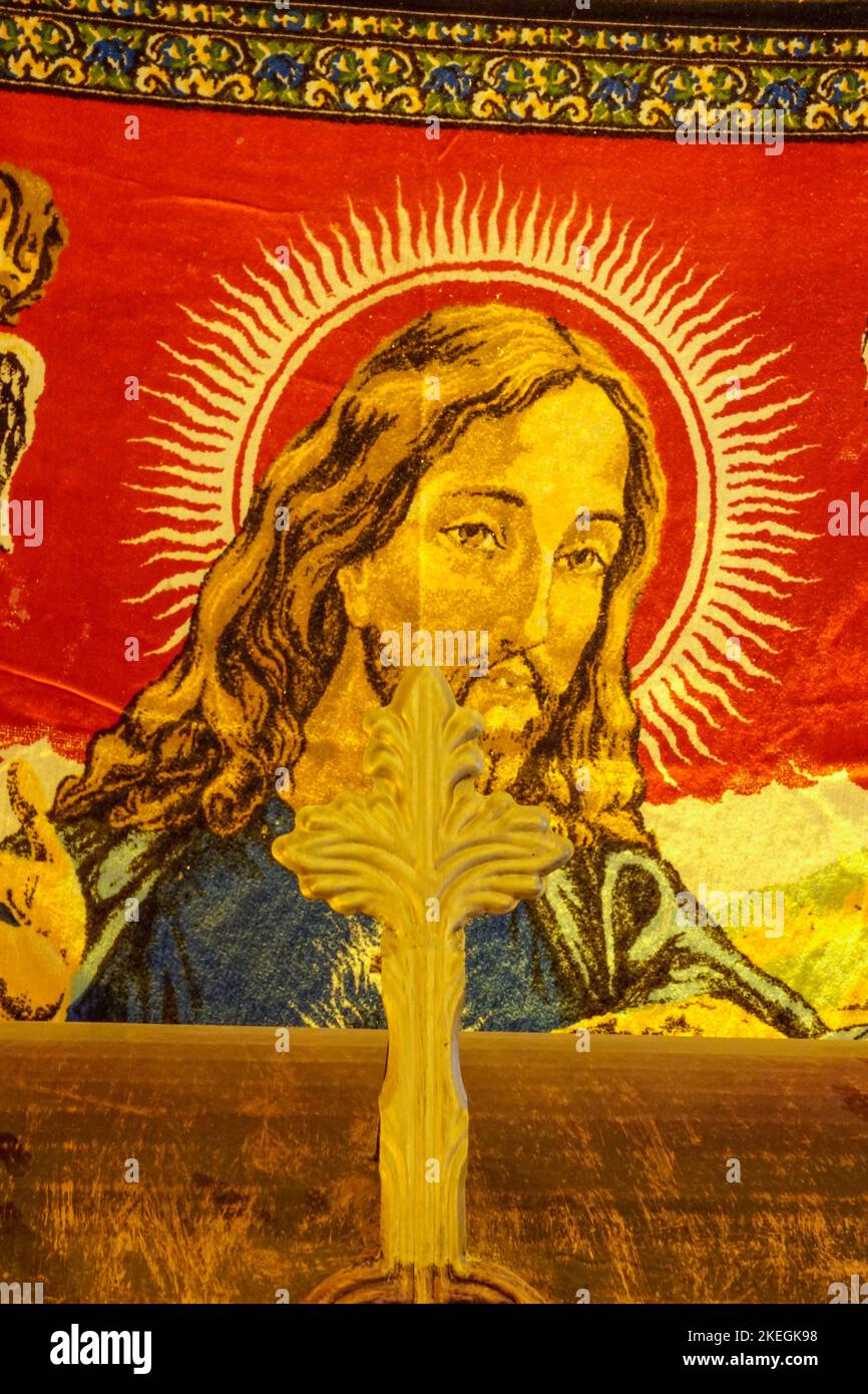 Il dipinto di Gesù Cristo nella Chiesa di San Giacobbe Nisibiis in Turchia Foto Stock