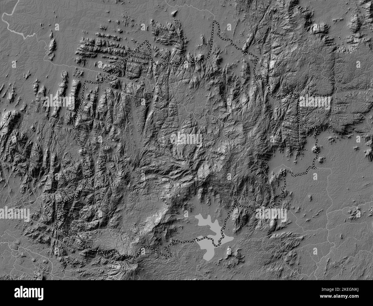 Nord-Ouest, regione del Camerun. Mappa altimetrica bilivello con laghi e fiumi Foto Stock