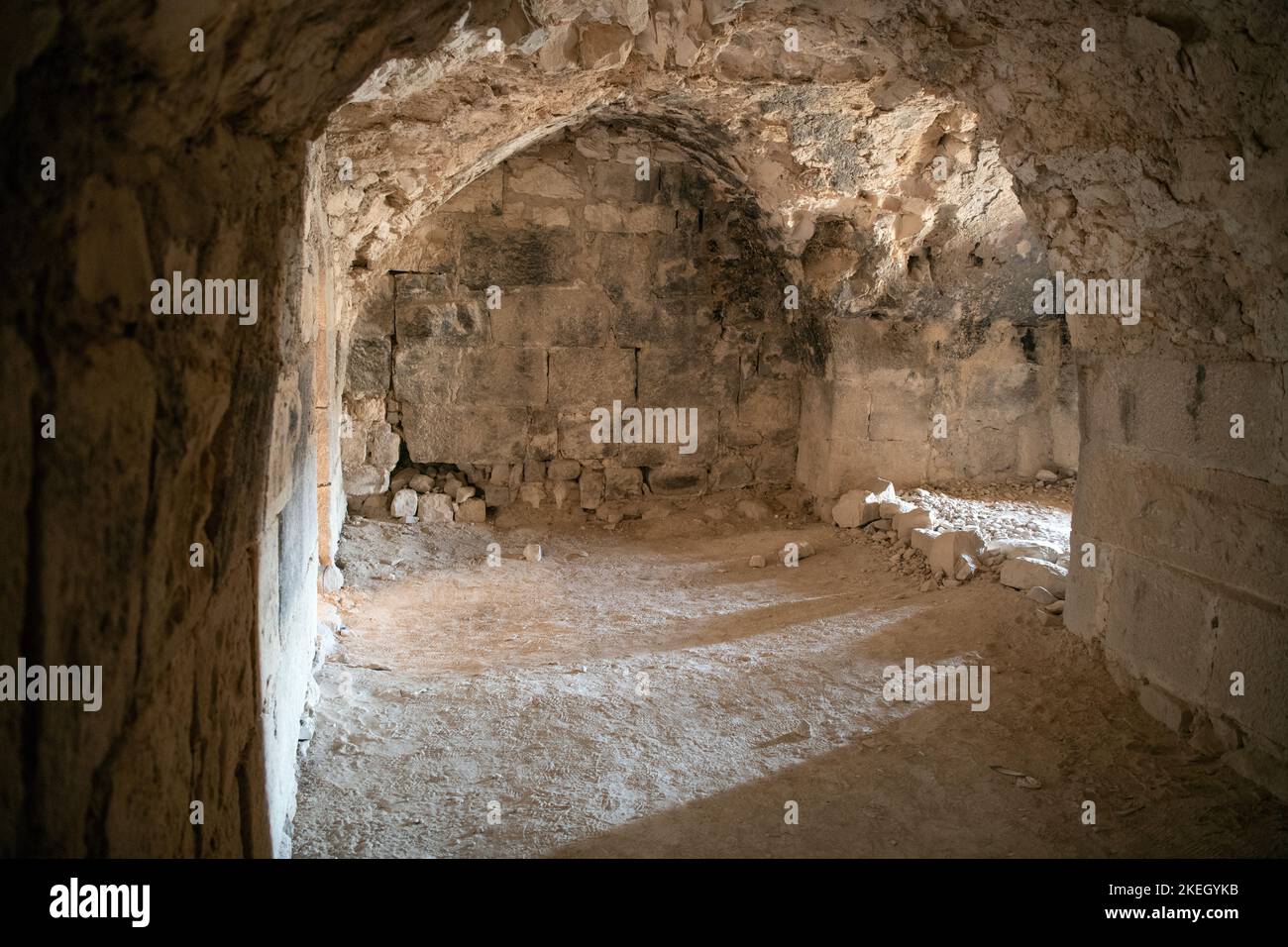 Camera interna Shobak 12th ° secolo Crociato Castello sud Giordania Foto Stock