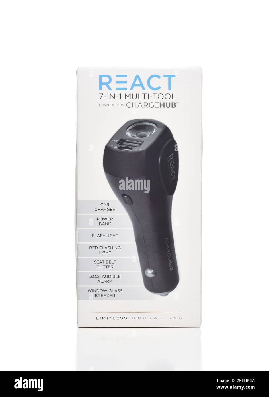 IRIVNE, CALIFORNIA - 12 NOVEMBRE 2022: Un accessorio per auto 7-in-1 Multi-Tool React. Foto Stock