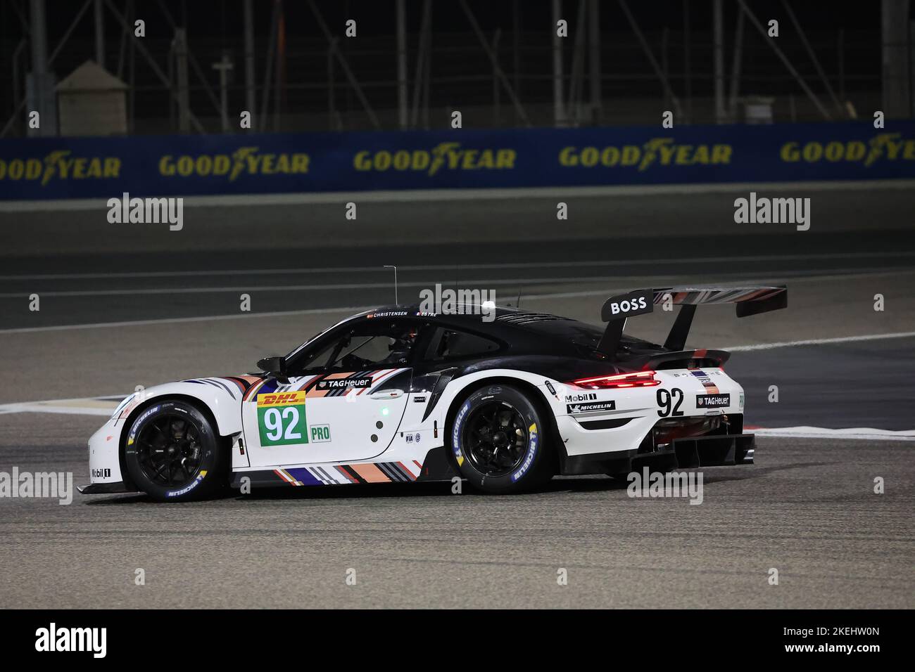 Bahrein, Bahrein. 12th Nov 2022. BAHRAIN, SAKHIR, circuito Internazionale del Bahrain, 12. Novembre 2022: #92, Christensen/Estre (DK/F), Porsche 911 RSR, FIA World Endurance Championship: 8 ore DI BAHRAIN, 2022, WEC, WORLD ENDURANCE Championship, Sakhir il 12 novembre 2022, copyright di Georges DECOSTER, ATP images (DECOSTER Georges/ATP/SPP) Credit: SPP Sport Press Photo. /Alamy Live News Foto Stock