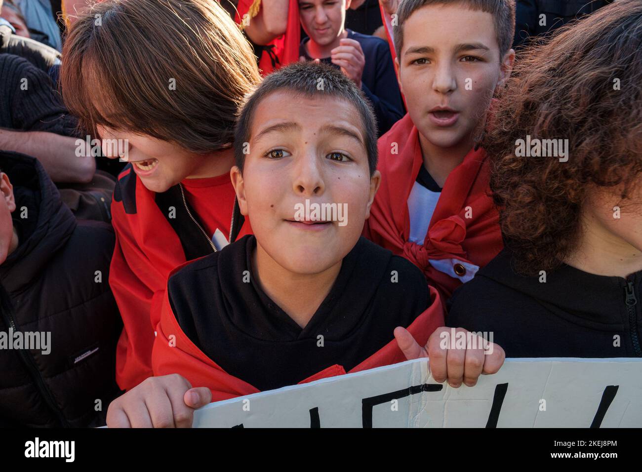 Gli albanesi con sede a Londra sono venuti fuori in grande dopo che Suella Braverman ha implicato che gli albanesi che sono venuti nel Regno Unito sono criminali Foto Stock