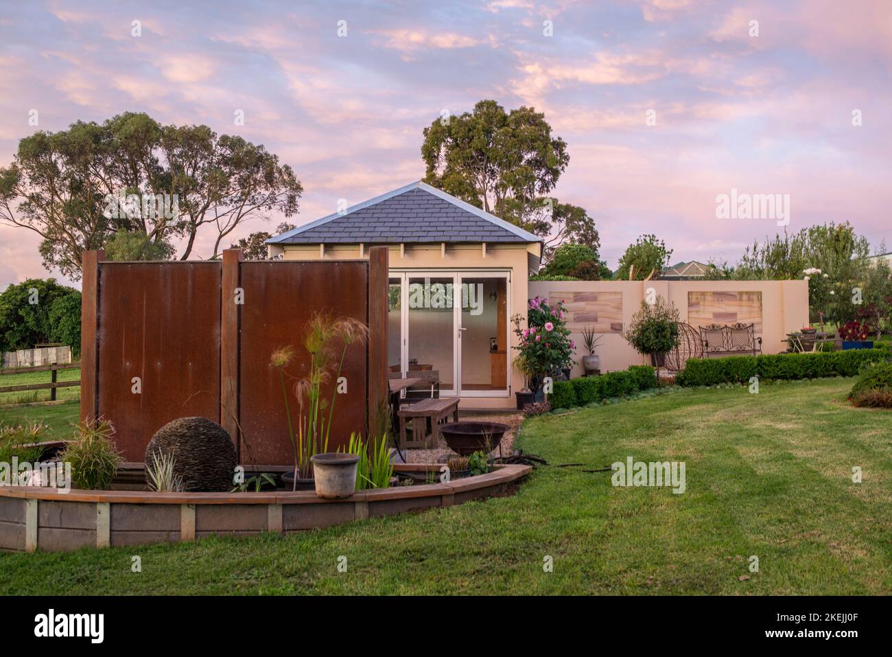 Giardino di casa, Victoria, Australia Foto Stock