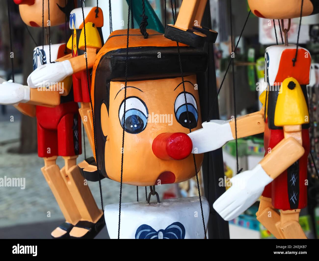 Pupazzo in legno di pinocchio marionette Foto Stock