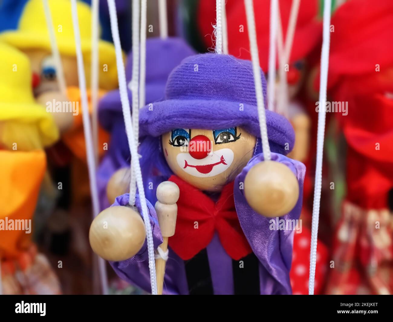marionette di clown carino per bambini Foto Stock