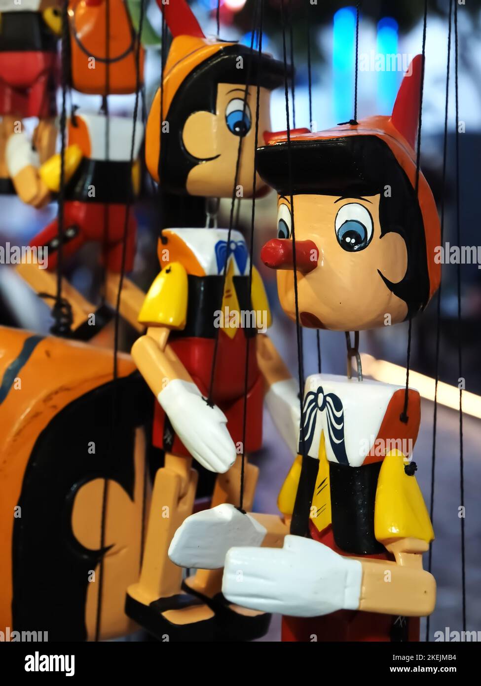 Pupazzo in legno di pinocchio marionette Foto Stock