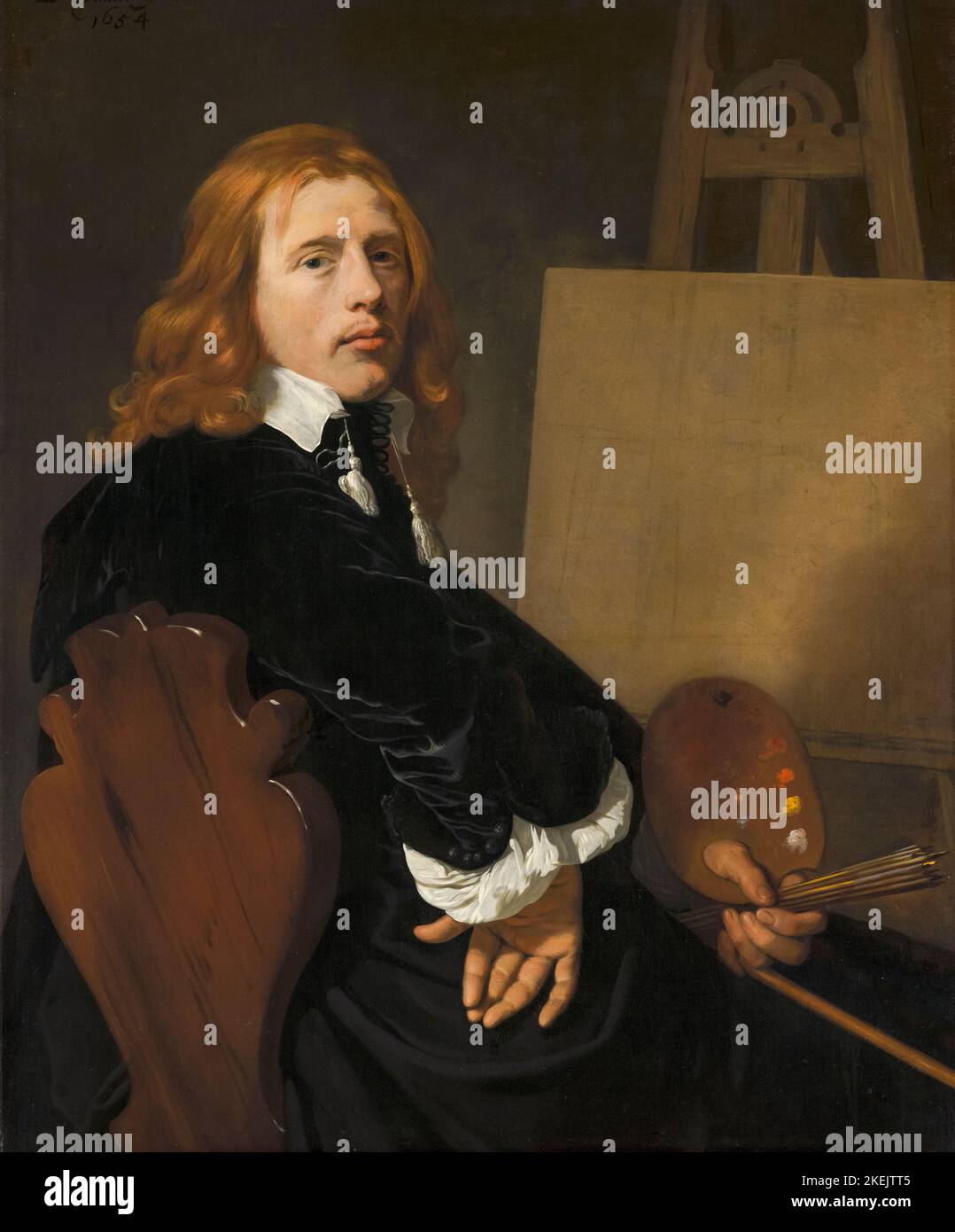 Paulus Potter (1625-1654), è stato un pittore olandese specializzato nella pittura di animali all'interno di paesaggi, pittura di ritratto in olio su tela di Bartholomeus van der Helst, 1654 Foto Stock