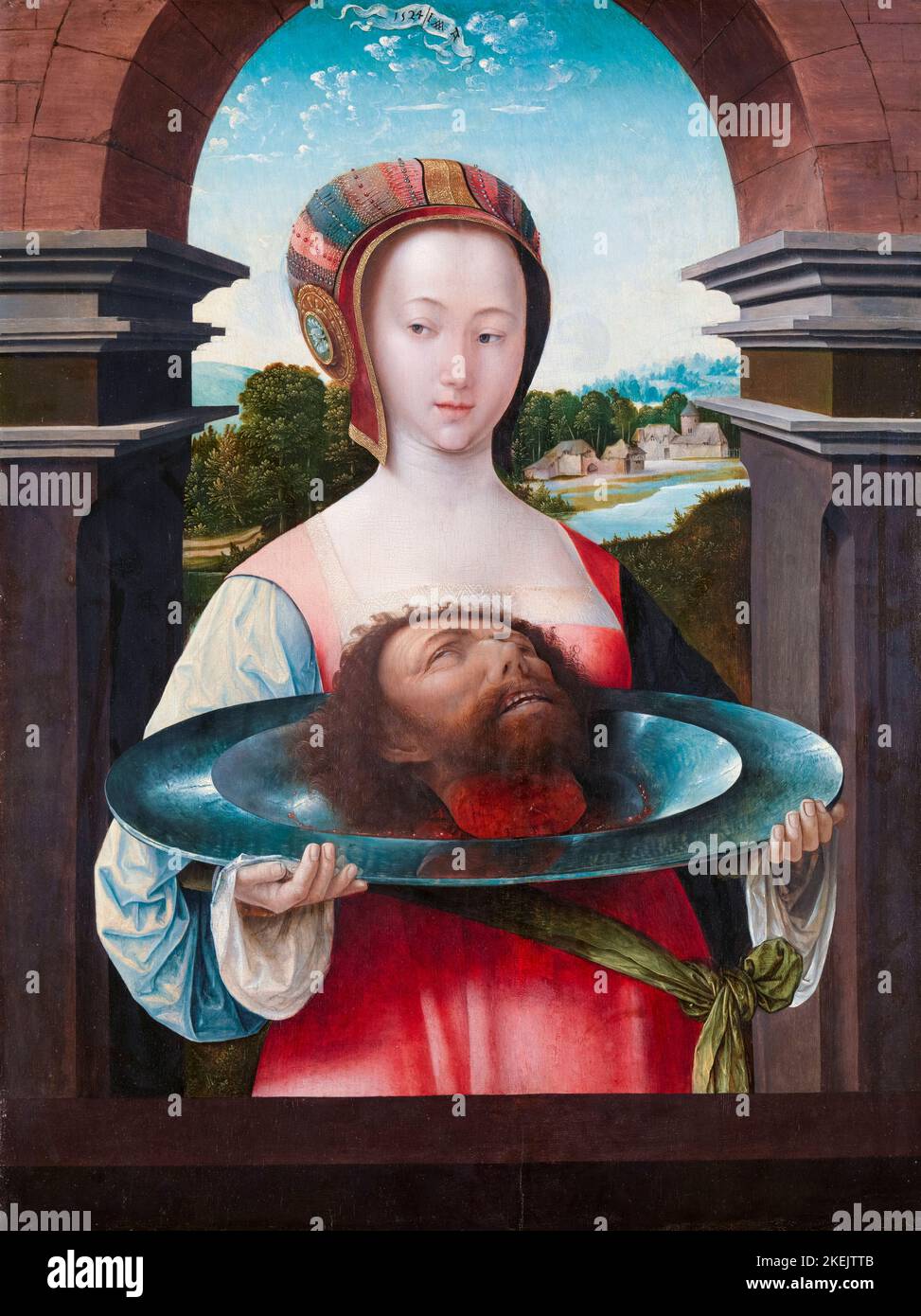 Salome con la testa di Giovanni Battista, dipinto ad olio su tavola di Jacob Cornelisz van Oostsanen, 1524 Foto Stock