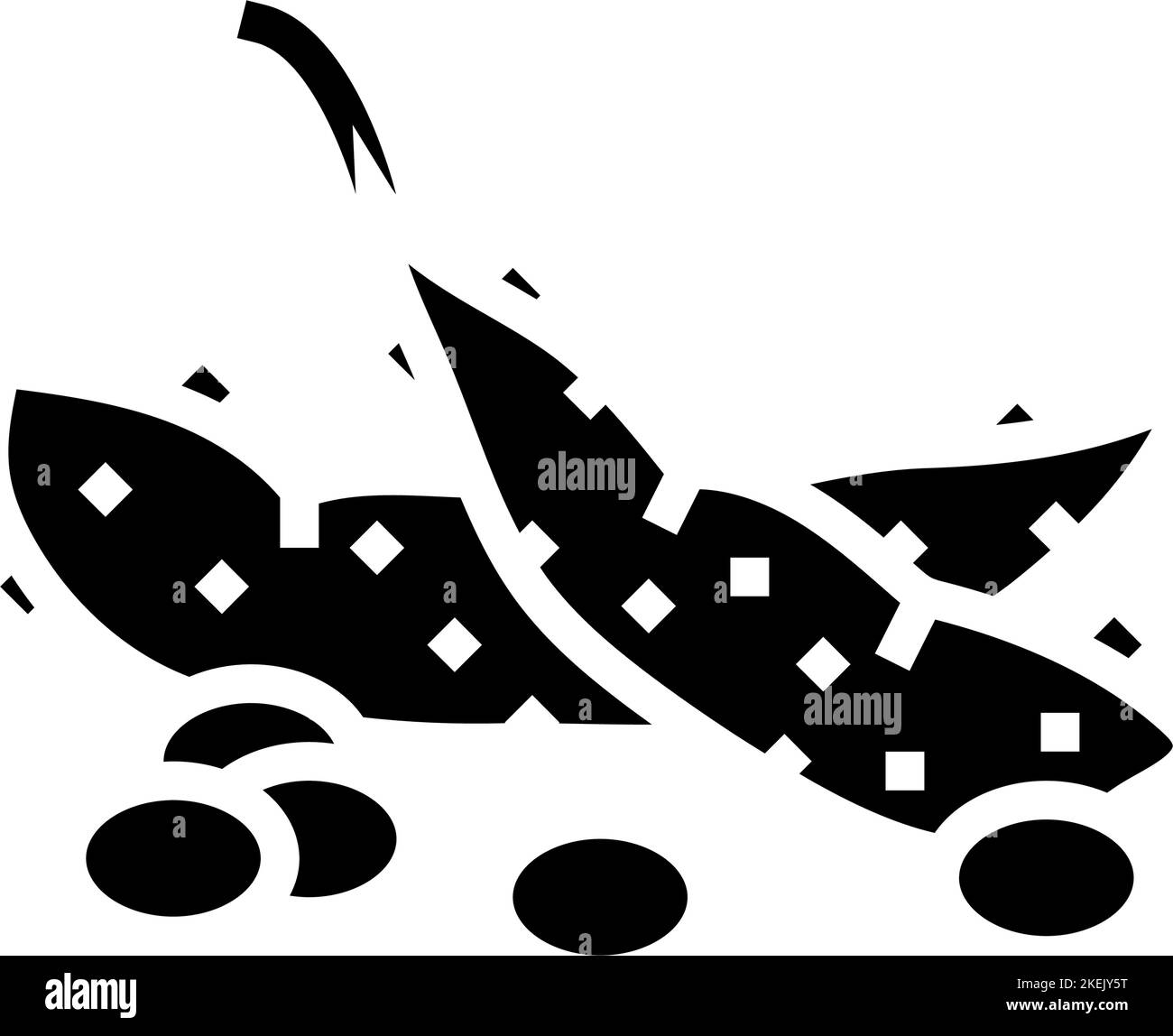 illustrazione del vettore icona glifo della pianta di soia Illustrazione Vettoriale