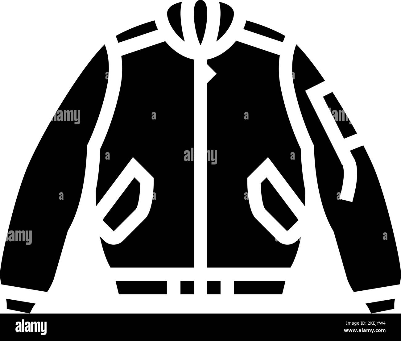 bomber outerwear maschio glifo icona figura vettore Illustrazione Vettoriale