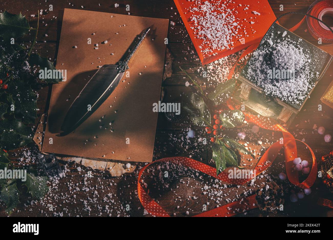 Lettera a babbo natale per i regali di natale Foto Stock