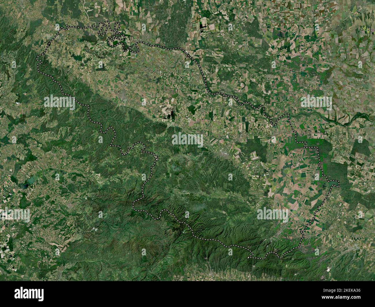 Viroviticko-Podravska, contea di Croazia. Mappa satellitare ad alta risoluzione Foto Stock