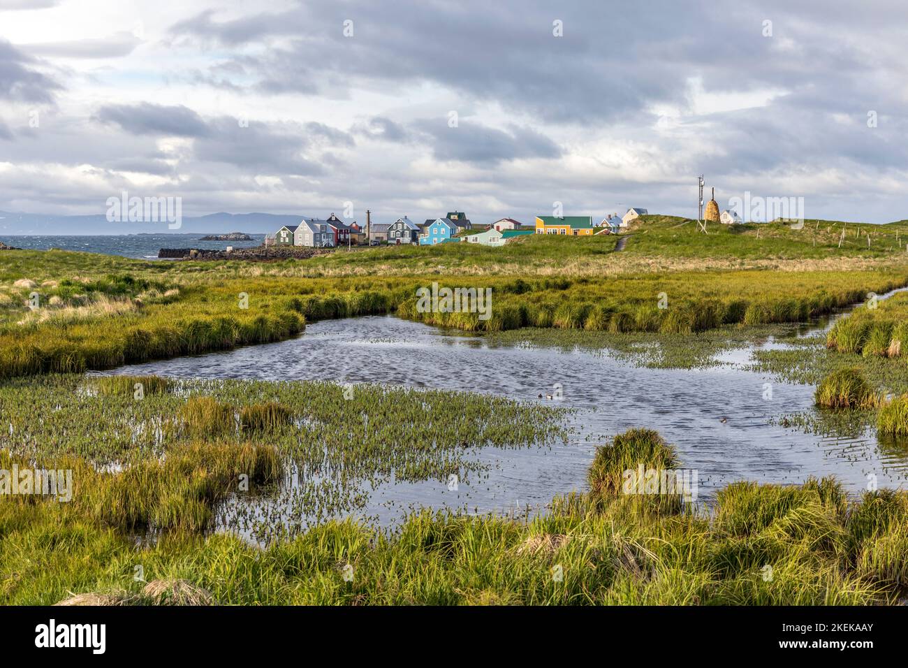 Flatey; Islanda Foto Stock