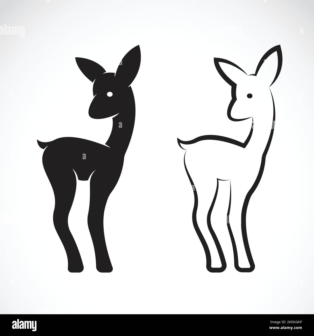 Immagine vettoriale del cervo su sfondo bianco. Illustrazione vettoriale a strati facilmente modificabile. Animali. Illustrazione Vettoriale