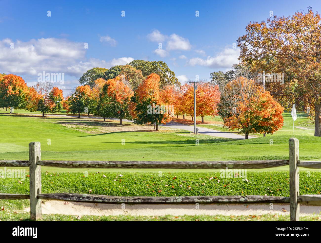 Paesaggio autunnale al Gardiner's Bay Country Club Foto Stock